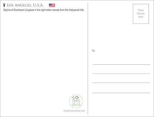 Los Angeles, U.S.A. Travel Postcard