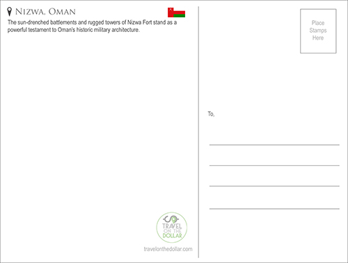 Nizwa Fort, Oman Travel Postcard 2 Nizwa Fort, Oman Travel Postcard