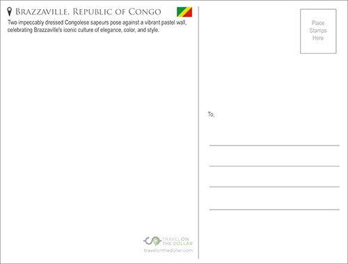 Sapeur Culture, Brazzaville, Republic of the Congo Travel Postcard 2 Sapeurs in Brazzaville, Republic of Congo Travel Postcard