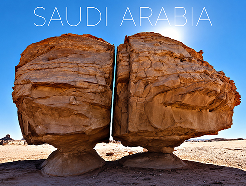 Al Naslaa Rock, Saudi Arabia Travel Postcard
