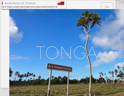 Three-Headed Coconut Tree, Tonga Travel Postcard