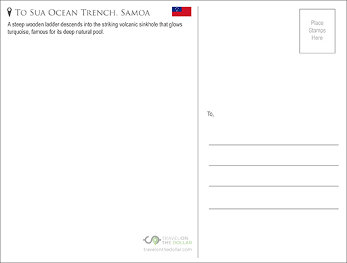 To Sua Ocean Trench, Samoa Travel Postcard 2 To Sua Ocean Trench, Samoa Travel Postcard