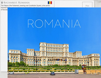 Travel Postcards From Europe 152 Palace of Parliament, Bucharest, Romania Travel Postcard