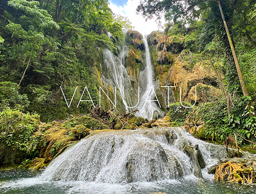 Mele Cascades, Efate Island, Vanuatu Travel Postcard