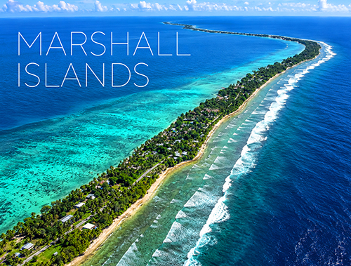 Aerial View of Majuro Atoll, Marshall Islands Travel Postcard