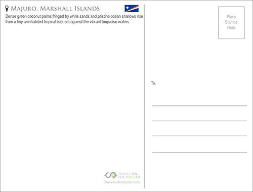 Tropical Islet, Majuro Atoll, Marshall Islands Travel Postcard
