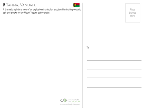 Mount Yasur Volcano, Tanna, Vanuatu Travel Postcard